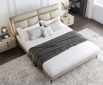 Modern Double Bed-ID:255646943