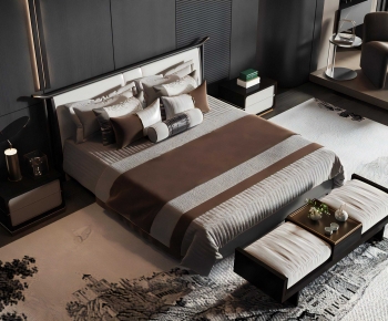 New Chinese Style Double Bed-ID:553605086