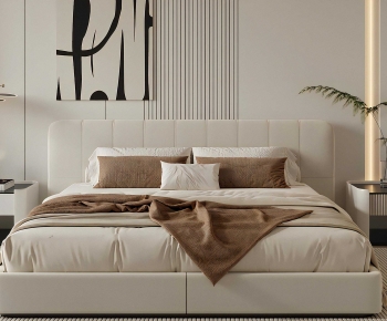 Modern Double Bed-ID:399375921