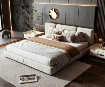 Modern Double Bed-ID:417659042