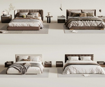 Modern Double Bed-ID:566095114