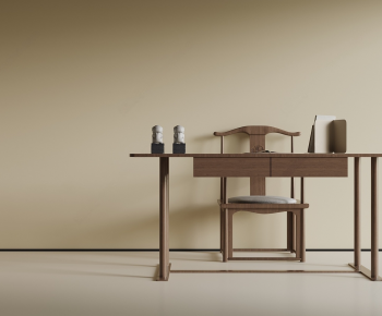 New Chinese Style Computer Desk And Chair-ID:887516984