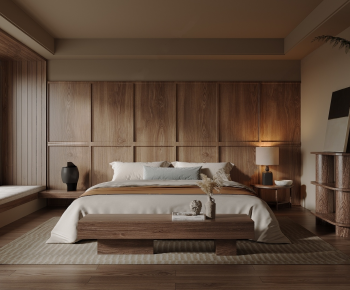 Wabi-sabi Style Bedroom-ID:818017964