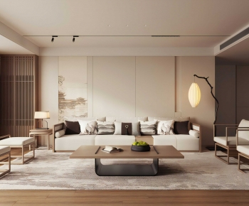 New Chinese Style A Living Room-ID:624381076