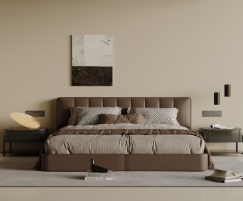 Modern Double Bed-ID:905623918