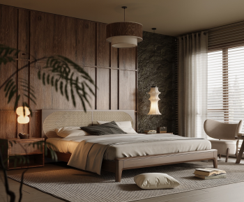 Wabi-sabi Style Bedroom-ID:935249353
