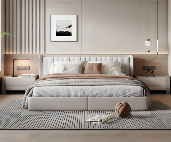 Modern Double Bed-ID:961649414