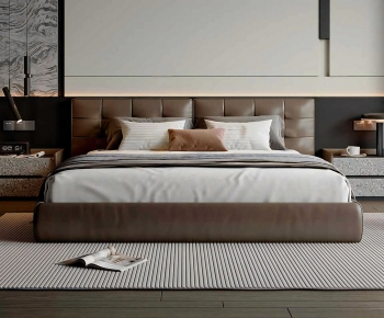 Modern Double Bed-ID:779985907