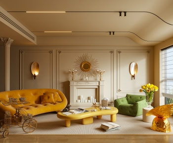 Simple European Style A Living Room-ID:519432075