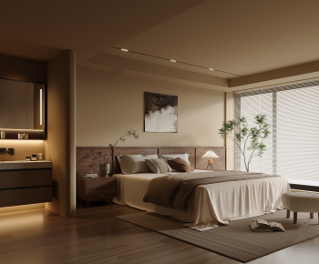 Wabi-sabi Style Bedroom-ID:901943928