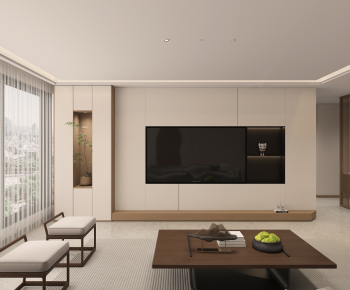 New Chinese Style A Living Room-ID:527194026