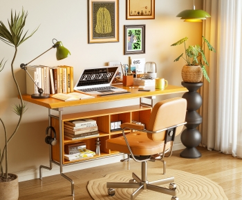 Modern Computer Desk And Chair-ID:705373057