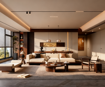 New Chinese Style A Living Room-ID:600444086