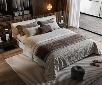 Modern Double Bed-ID:687047962