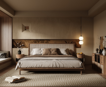 Wabi-sabi Style Bedroom-ID:920265915