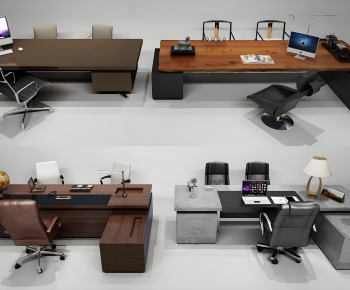 Modern Office Desk And Chair-ID:707401045