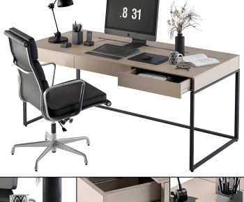 Modern Office Desk And Chair-ID:124409914