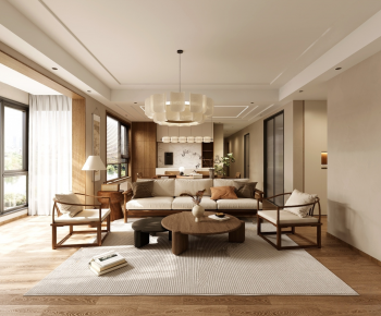 New Chinese Style A Living Room-ID:600327979