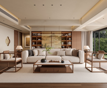 New Chinese Style A Living Room-ID:278124091