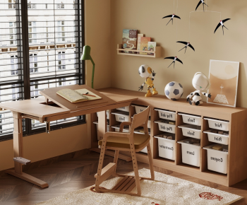 Modern Computer Desk And Chair-ID:420098079