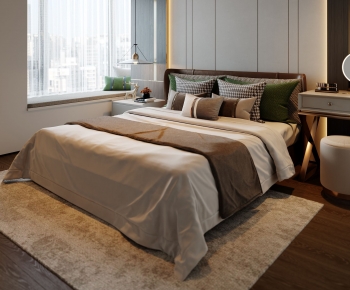 Modern Double Bed-ID:884795906