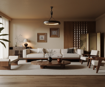 Wabi-sabi Style A Living Room-ID:967228891