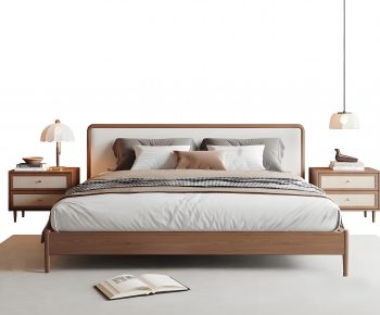 Wabi-sabi Style Double Bed-ID:291995059