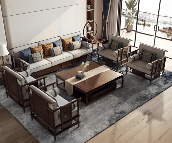 New Chinese Style Sofa Combination-ID:688080077