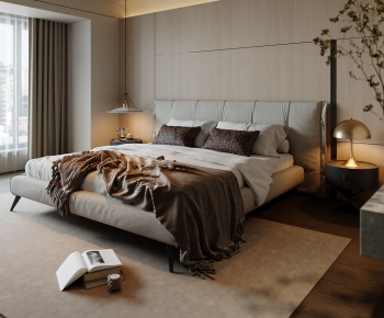 Modern Double Bed-ID:743721968