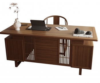 New Chinese Style Computer Desk And Chair-ID:161158087