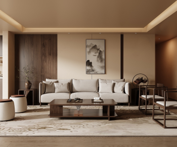 New Chinese Style A Living Room-ID:268878947