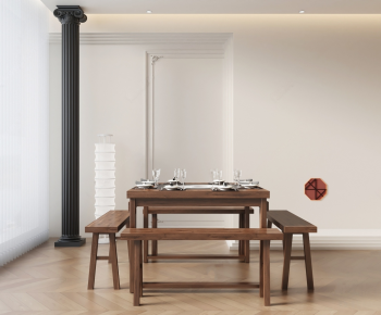 New Chinese Style Dining Table And Chairs-ID:689986943
