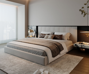 Modern Double Bed-ID:983901025