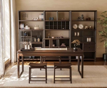 New Chinese Style Computer Desk And Chair-ID:754007102