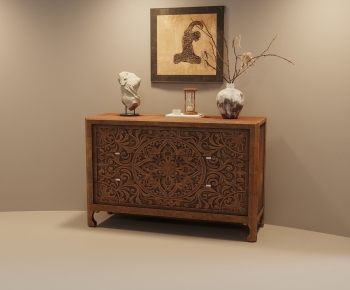 Wabi-sabi Style Entrance Cabinet-ID:627019889