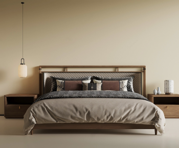 New Chinese Style Double Bed-ID:531557082