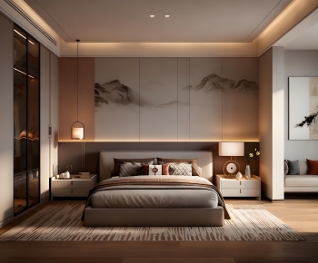 New Chinese Style Bedroom-ID:390782125