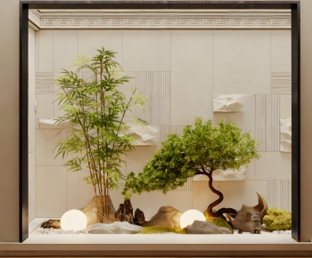 New Chinese Style Plant Landscaping-ID:592416058