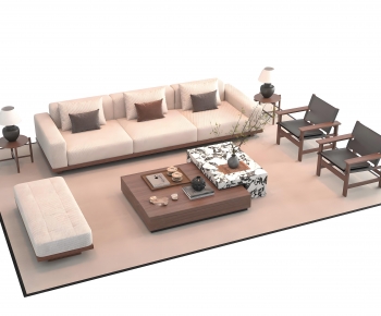 New Chinese Style Sofa Combination-ID:124505042