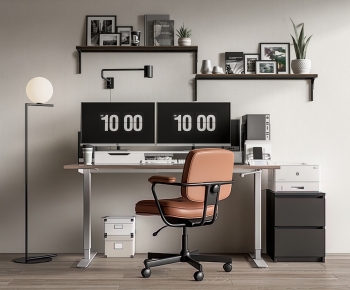 Modern Office Desk And Chair-ID:973283057