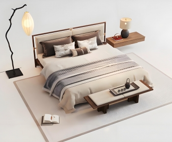 New Chinese Style Double Bed-ID:845933913