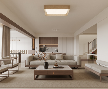 New Chinese Style A Living Room-ID:762443072