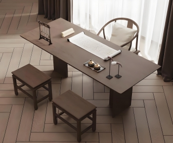 New Chinese Style Computer Desk And Chair-ID:923563001