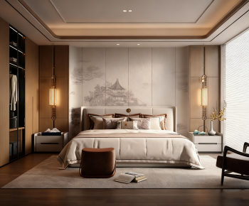 New Chinese Style Bedroom-ID:465636976
