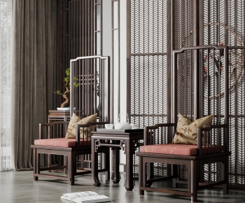 New Chinese Style Lounge Chair-ID:815870053