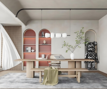 Wabi-sabi Style Study Space-ID:596591959