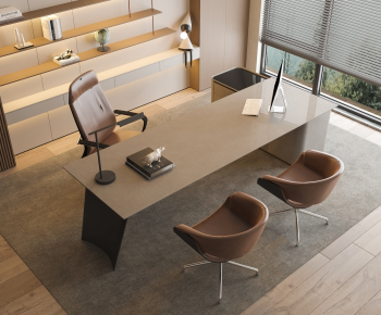 Modern Office Desk And Chair-ID:559561971