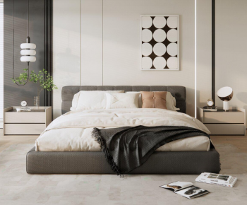 Modern Double Bed-ID:993531944