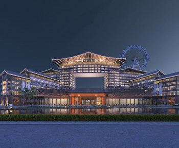 New Chinese Style Appearance Of Commercial Building-ID:152816067