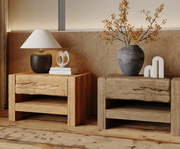 Wabi-sabi Style Bedside Cupboard-ID:986578944